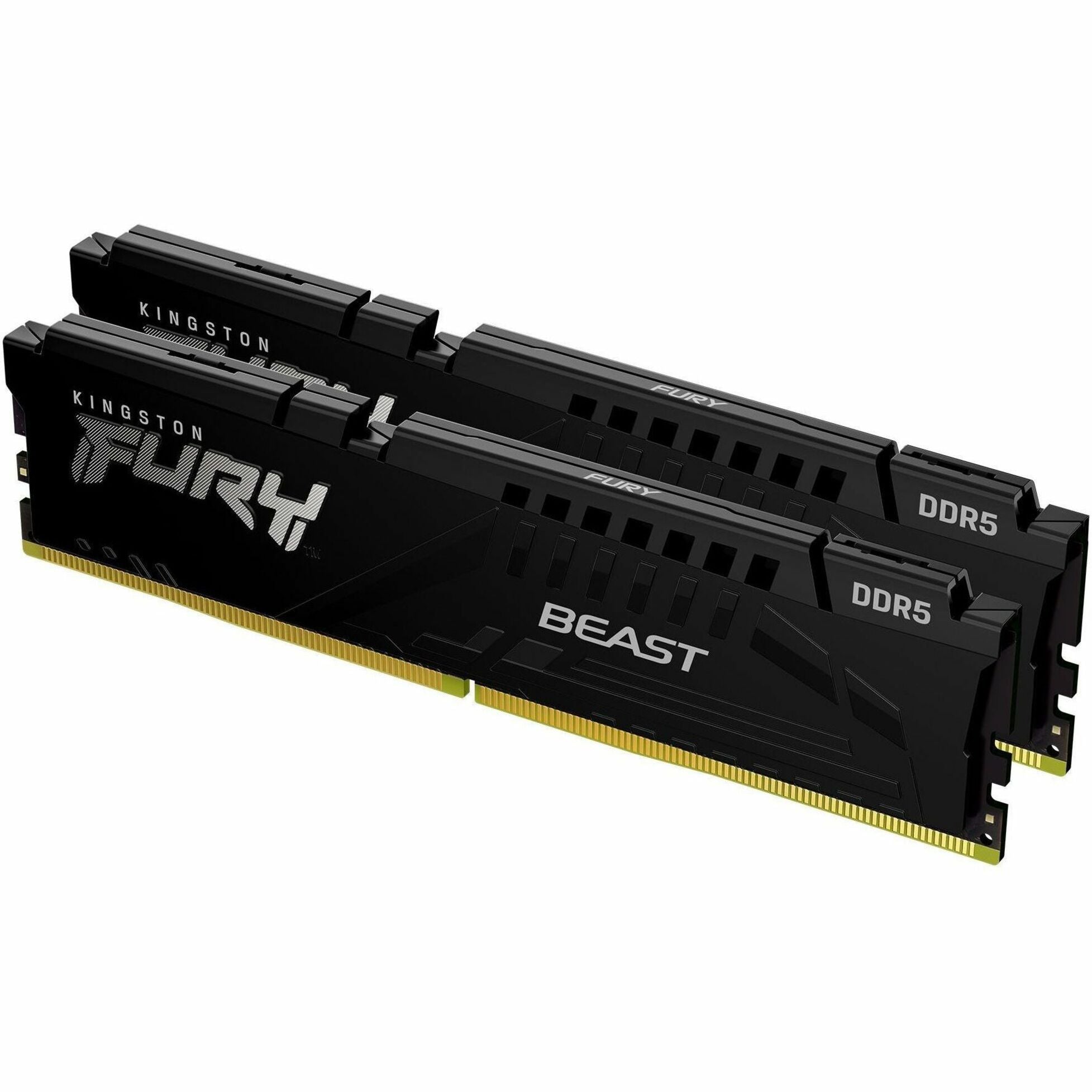 Kingston FURY Beast DDR5 dual memory modules in black with distinctive heatspreader design