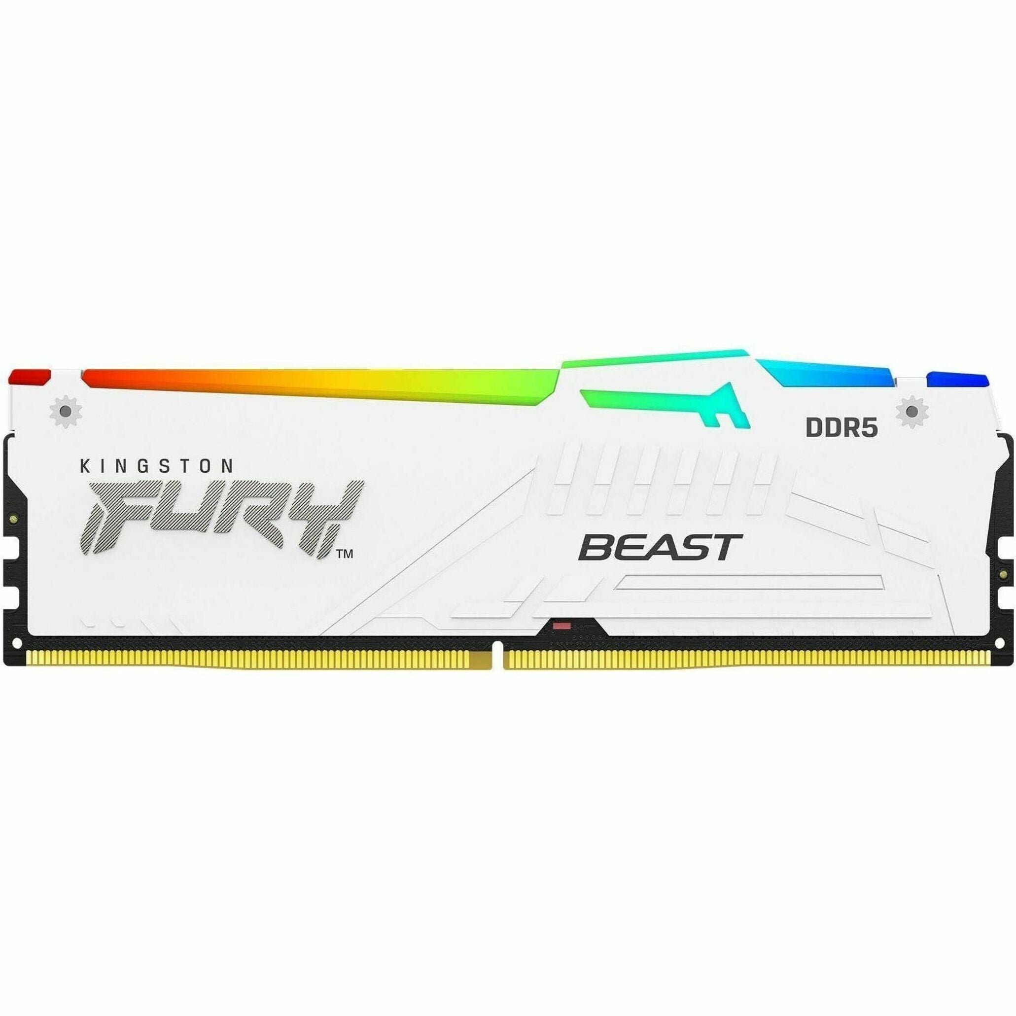 Close-up of white Kingston FURY Beast DDR5 memory module