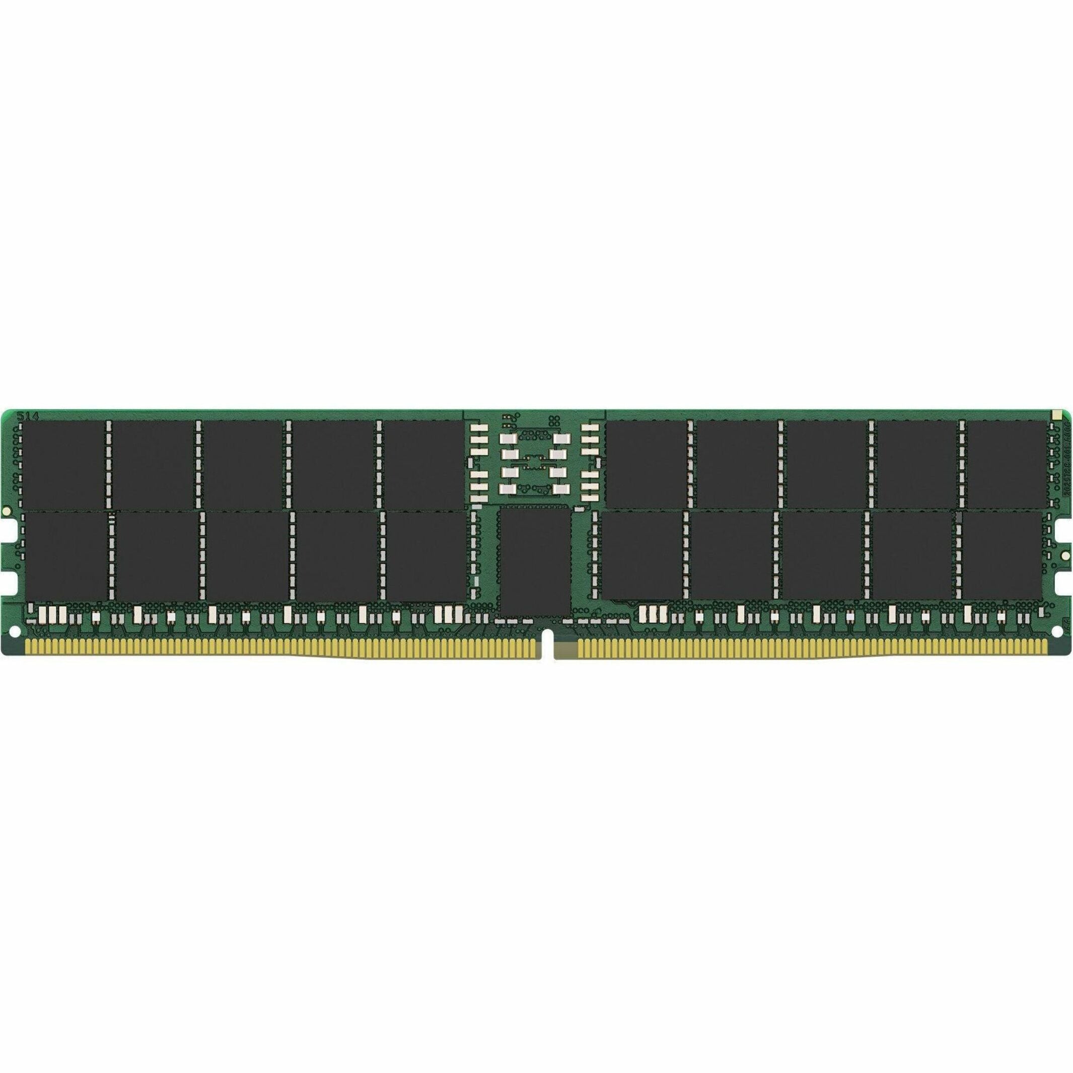 Kingston 64GB DDR5-5600 ECC Registered Server Memory Module with black heat spreaders on green PCB