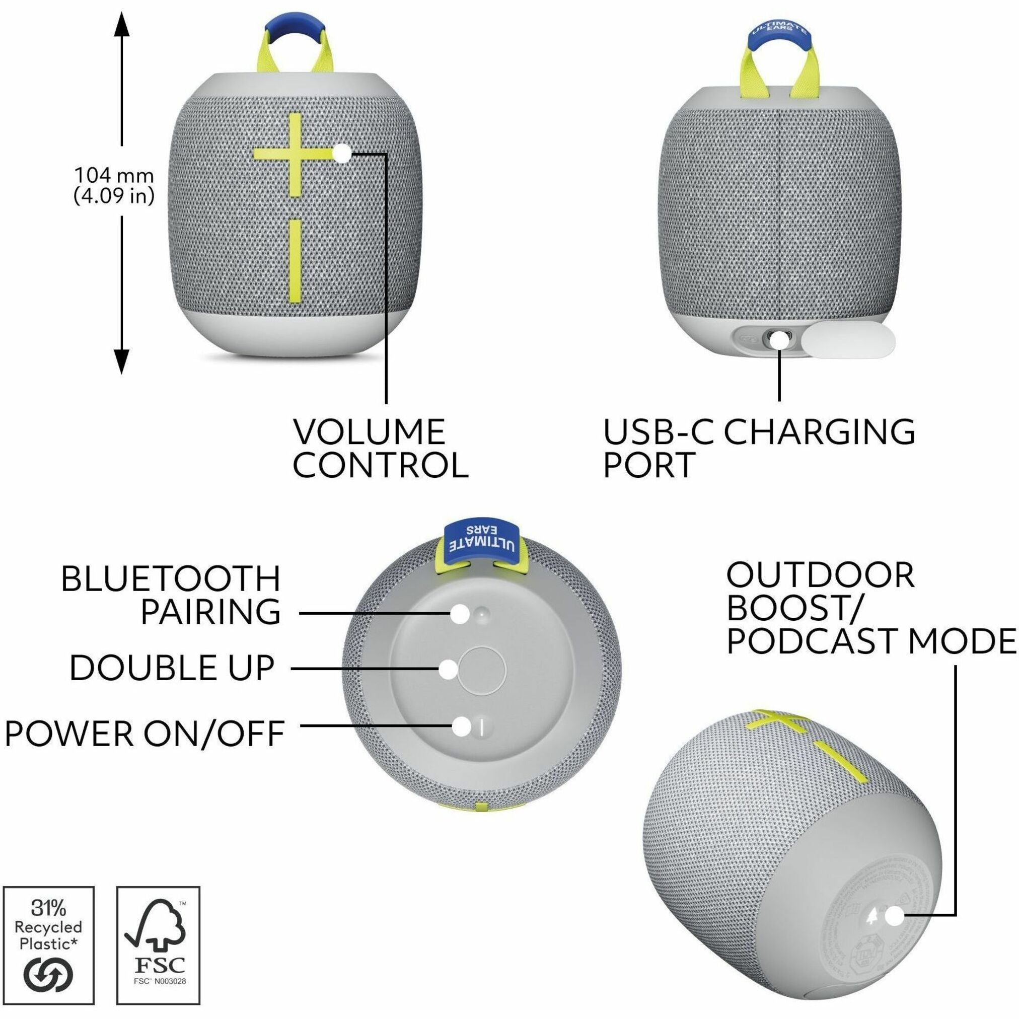 Ultimate Ears WONDERBOOM Portable Waterproof Bluetooth Speaker