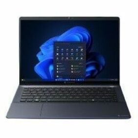 Dynabook Tecra A60-M laptop in mystic blue displaying Windows 11 interface with blue wallpaper-alternate-image1
