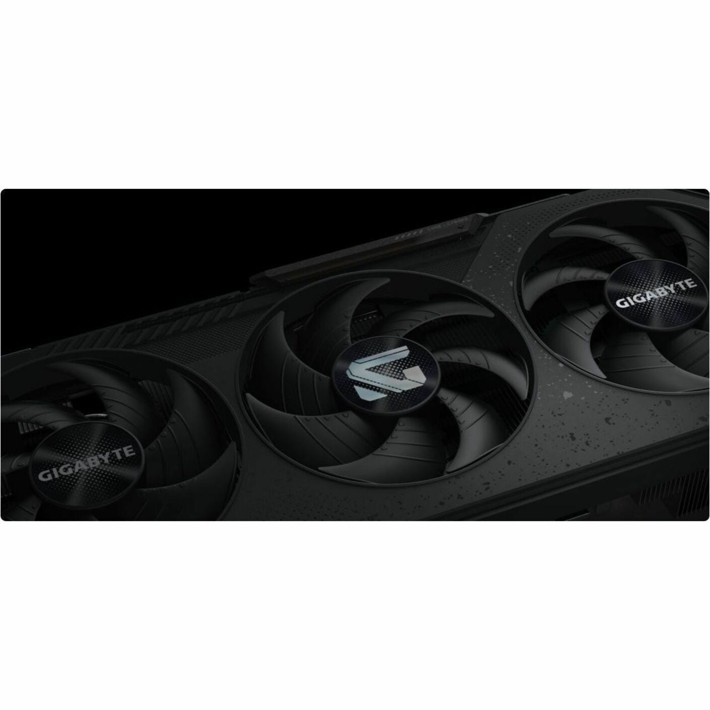 Detailed view of RTX 5090 Gaming OC extended heatsink design showing airflow patterns and thermal dissipation features