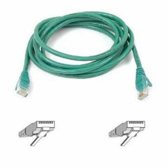 Belkin A3L791-03-GRN-S RJ45 Category 5e Snagless Patch Cable, 3 ft, Green, High Performance