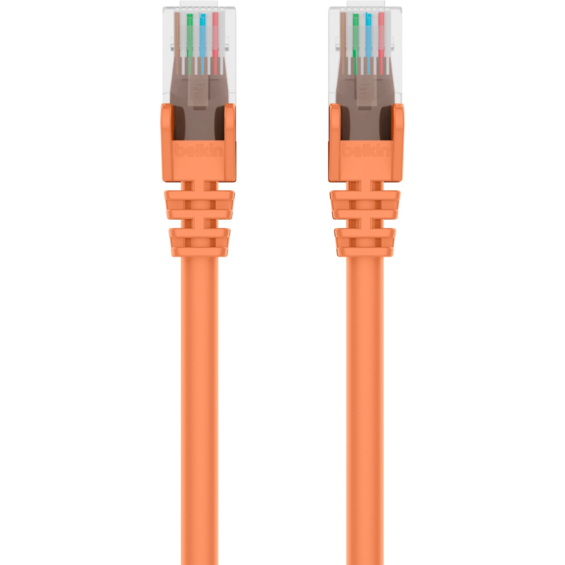 Belkin A3L791-10-ORG-S Cat5e Patch Cable, 10 ft, Premium Snagless Moldings