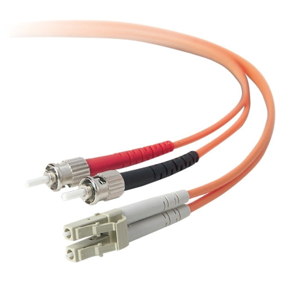 Belkin F2F402L0-03M Duplex Fiber Optic Patch Cable, 9.84 ft, Multi-mode, LC/ST 50/125, Network Cable