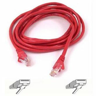 Belkin A3L791-10-RED-S Cat5e Patch Cable, 10 ft, PowerSum Tested, Snagless Moldings, 155 Mbps Data Speed