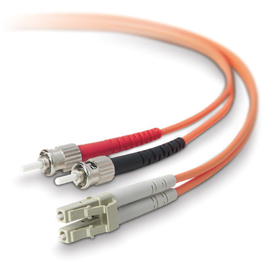 Belkin F2F402L0-10M Duplex Fiber Optic Patch Cable, 32.81 ft, Multi-mode, LC/ST Connectors