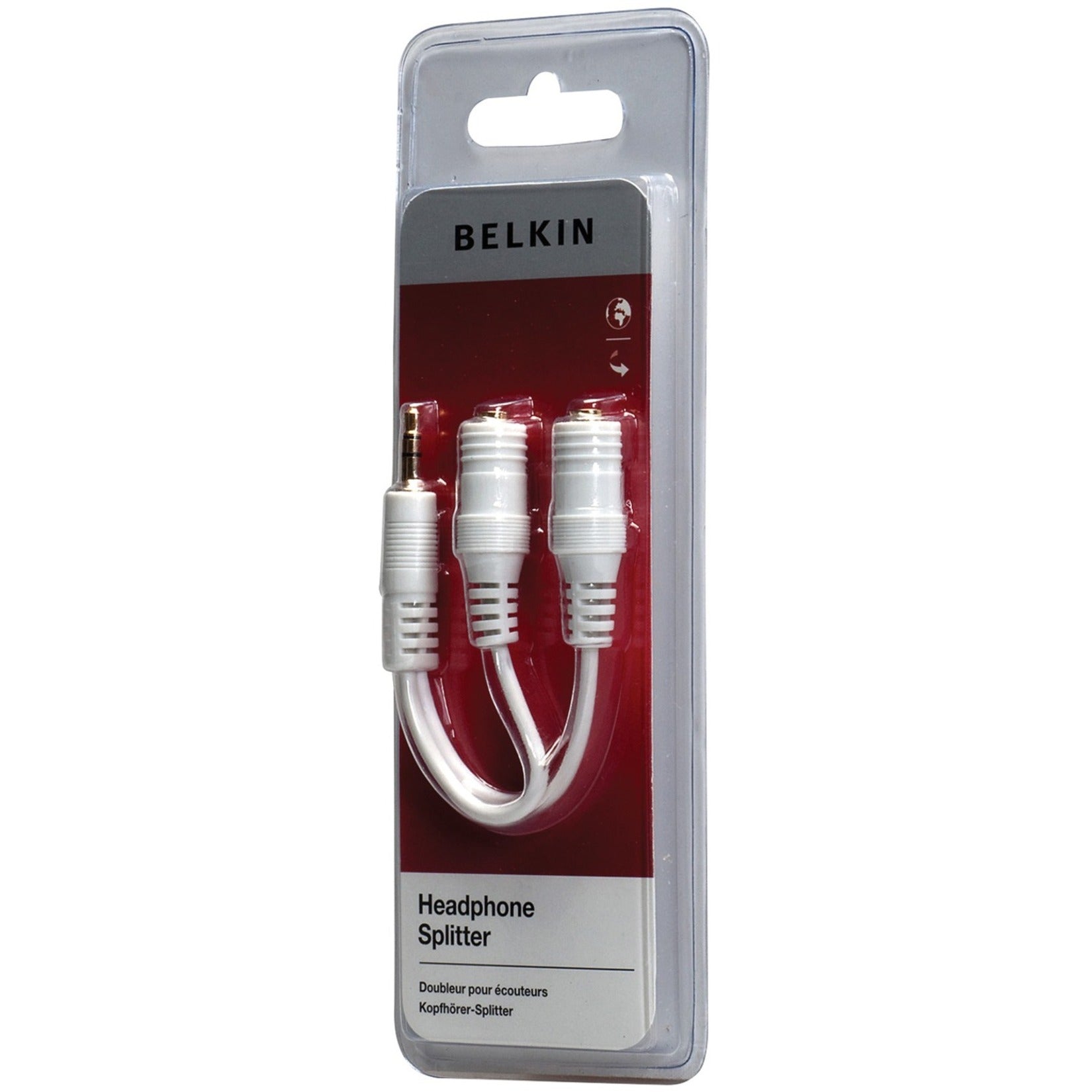Belkin F8V234 Speaker and Headphone Splitter, 2-Way Audio Cable, Black