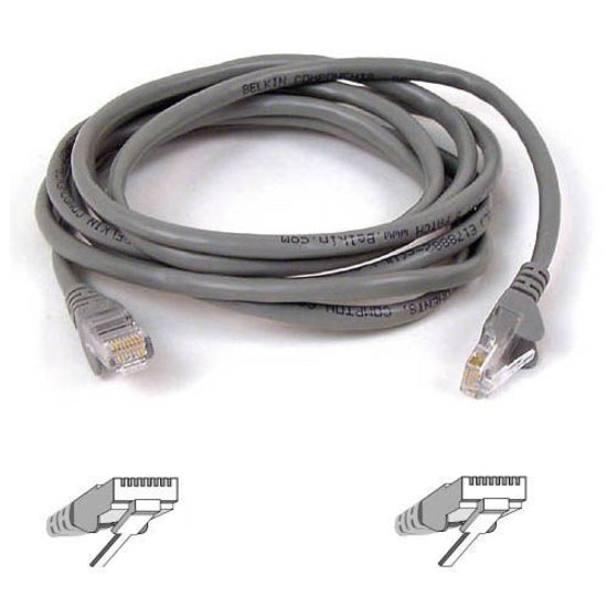 Belkin A3L980-10-S Cat6 Patch Cable, 10 ft, Snagless, Gray