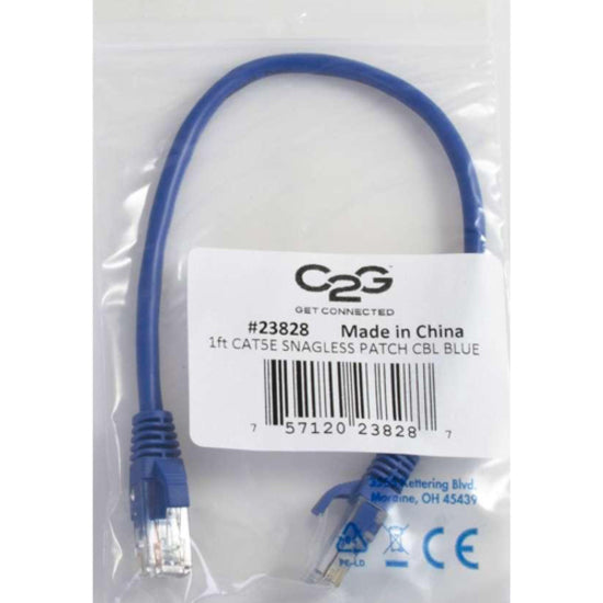 C2G 15212 25ft Cat5e Unshielded Ethernet Cable - BLU, Molded, Snagless, Copper Conductor