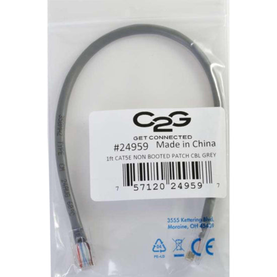 C2G 22702 25ft CAT5e Patch Cable, 350Mhz, Gray