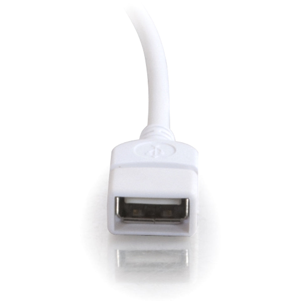 C2G 19018 6.6ft USB A Extension Cable, USB Type-A Male to Female, White, Data Transfer Cable