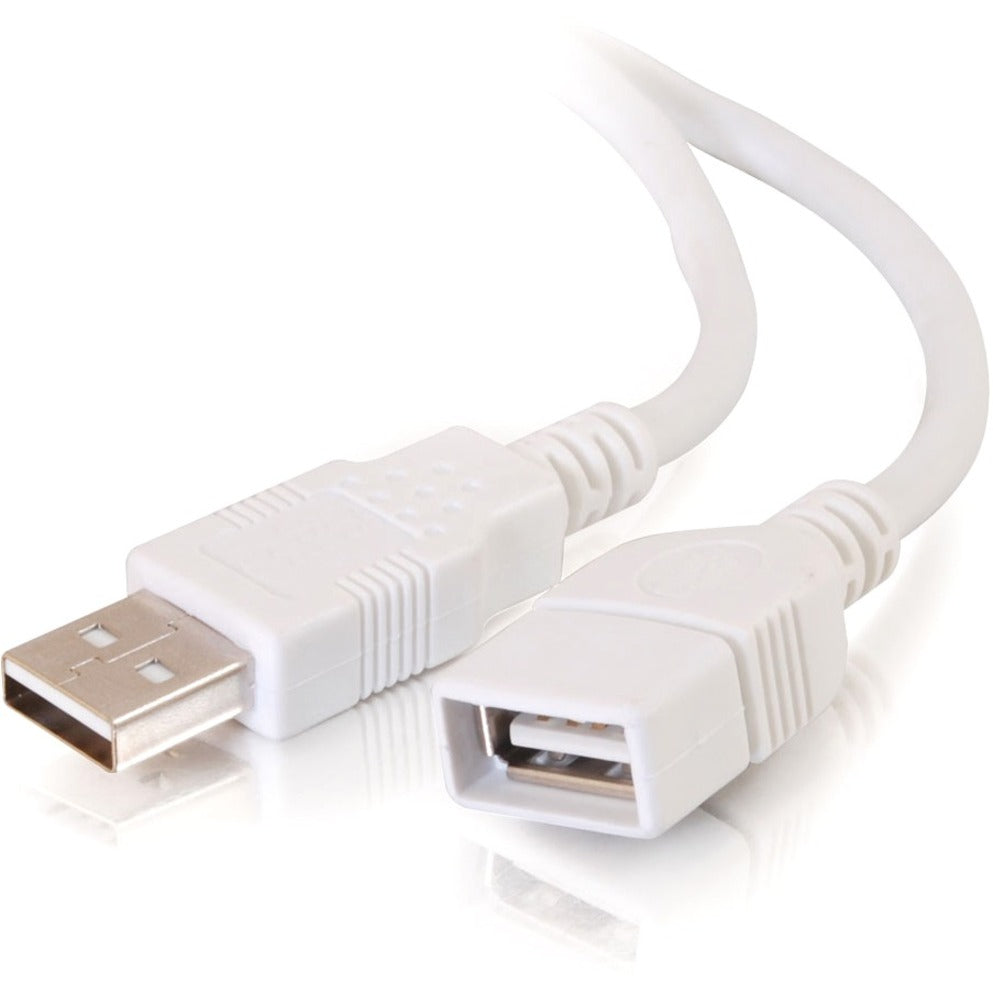 C2G 19018 6.6ft USB A Extension Cable, USB Type-A Male to Female, White, Data Transfer Cable