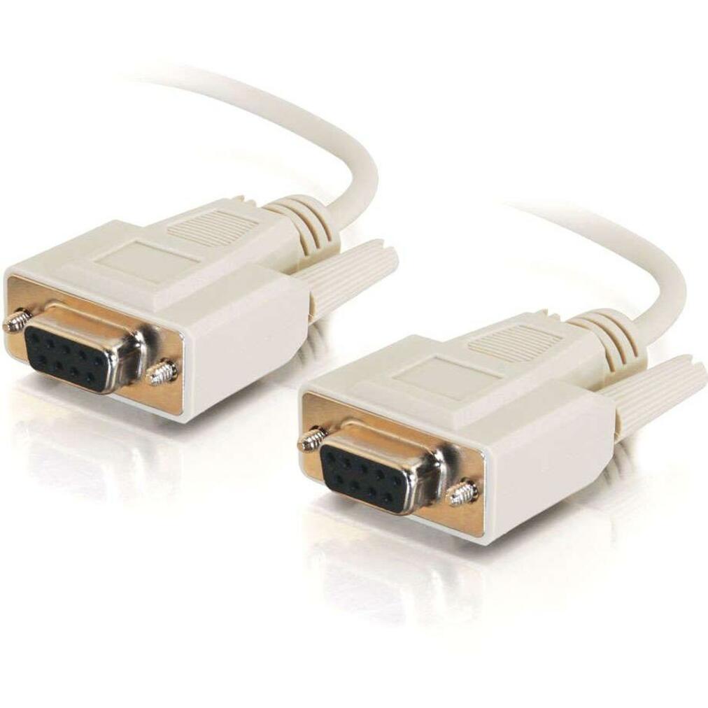 C2G 03046 Serial DTE/DCE Cable, 15ft DB9 F/F Null Modem Cable - Beige
