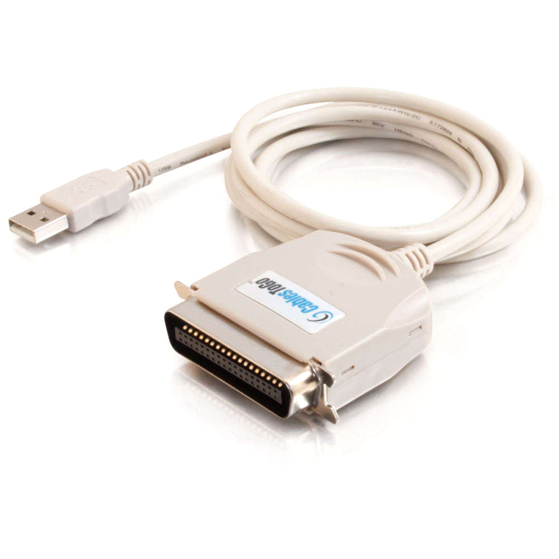 C2G 16898 6ft USB to C36 Parallel Printer Adapter Cable, Plug and Play Compatible