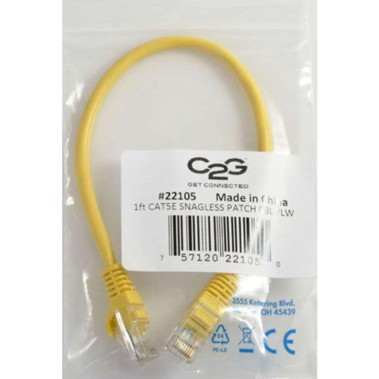 C2G 15204 10ft Cat5e Ethernet Cable, 350 MHz, Snagless, Yellow