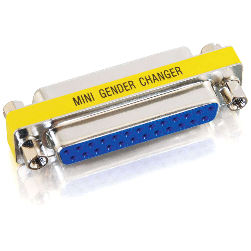 C2G 02774 DB-25 Mini Gender Changer, Low-Profile Design, Parallel/Serial Adapter