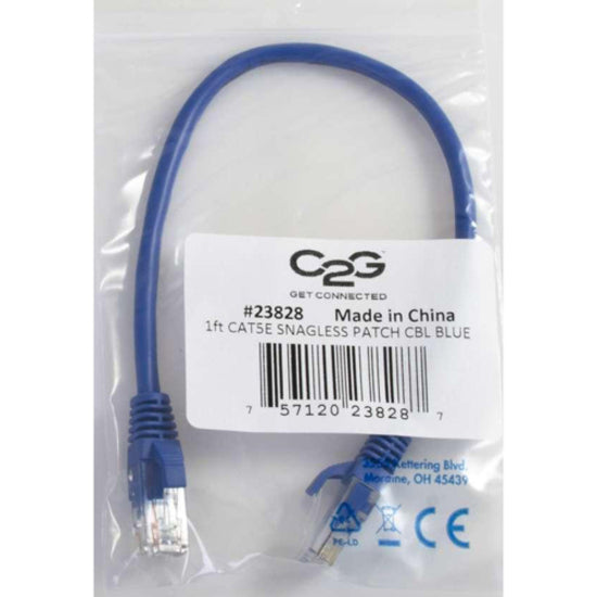 C2G 15206 14ft Cat5e Unshielded Ethernet Cable - BLU, Lifetime Warranty, Copper Conductor