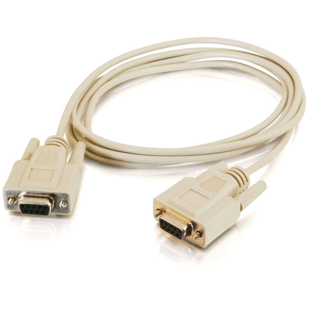 C2G 03044 Serial DTE/DCE Cable, 6ft DB9 F/F Null Modem Cable - Beige