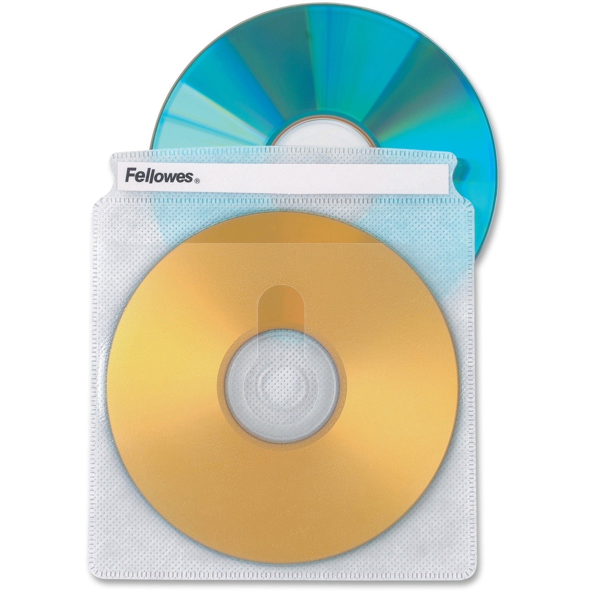 Fellowes 90659 Double-Sided CD/DVD Sleeves, 5"x5-3/4", 50/PK, Clear - Protect and Organize Your Discs