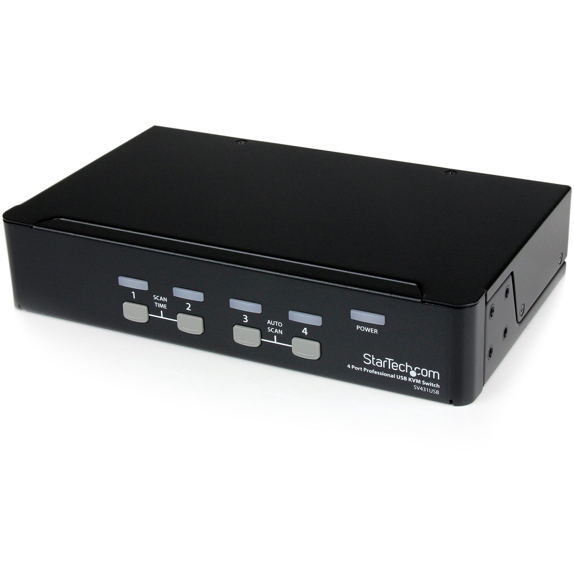 StarTech.com SV431USB 4 Port Professional VGA USB KVM Switch with Hub, Plug and Play, USB 2.0 Hub, Rack-Mountable