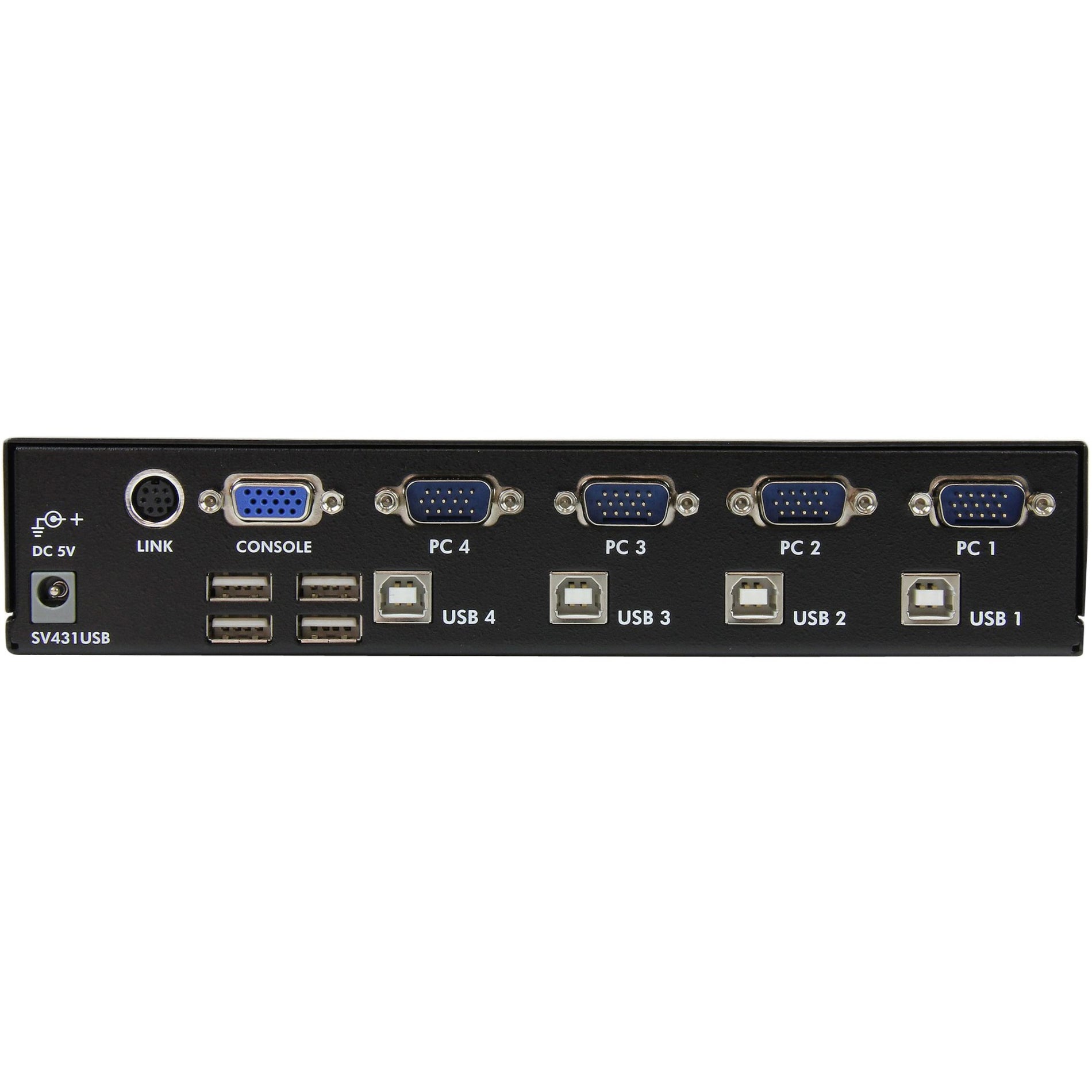 StarTech.com SV431USB 4 Port Professional VGA USB KVM Switch with Hub, Plug and Play, USB 2.0 Hub, Rack-Mountable