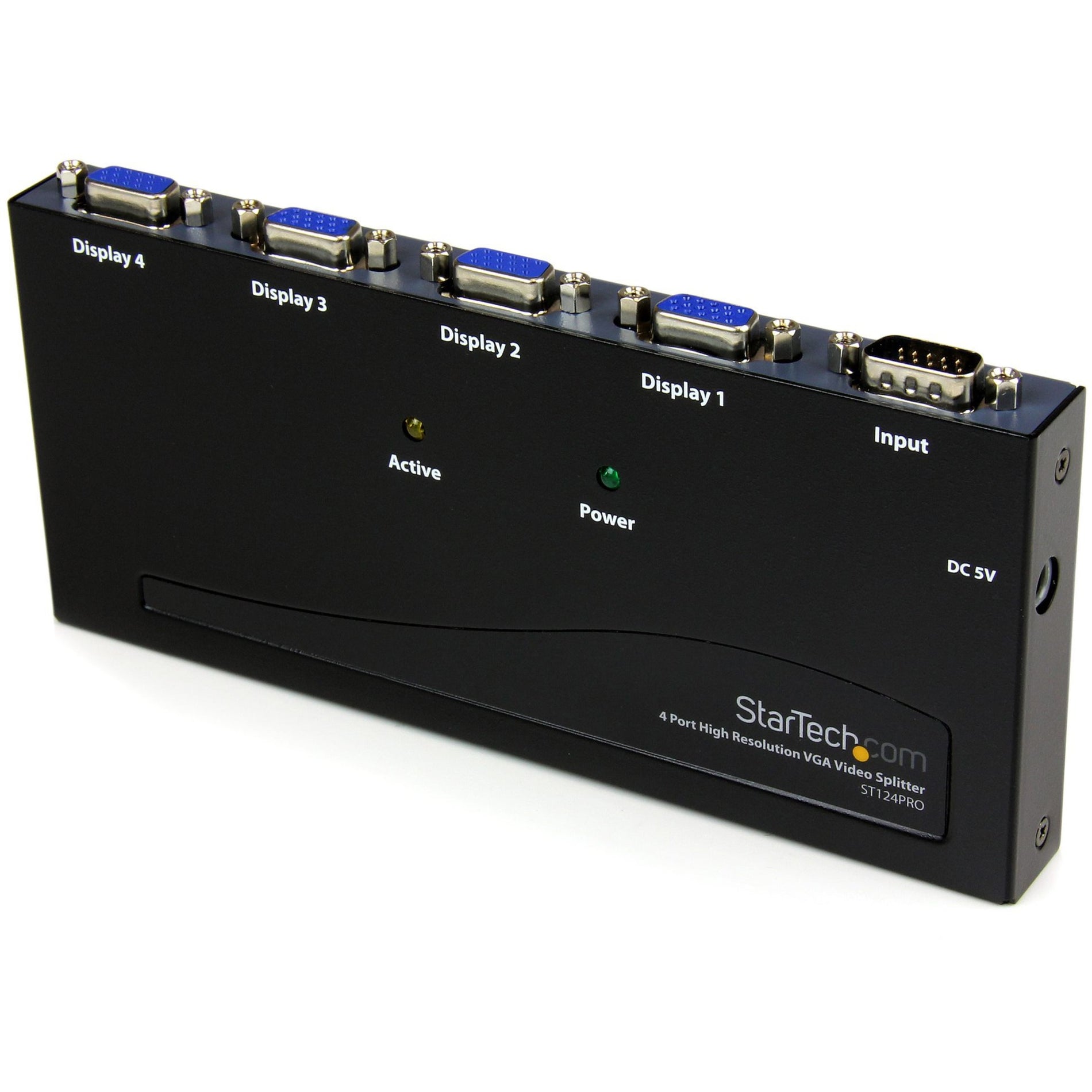 StarTech.com ST124PRO 4 Port High Resolution VGA Video Splitter - 350 MHz, Daisy Chainable, DDC Compatible