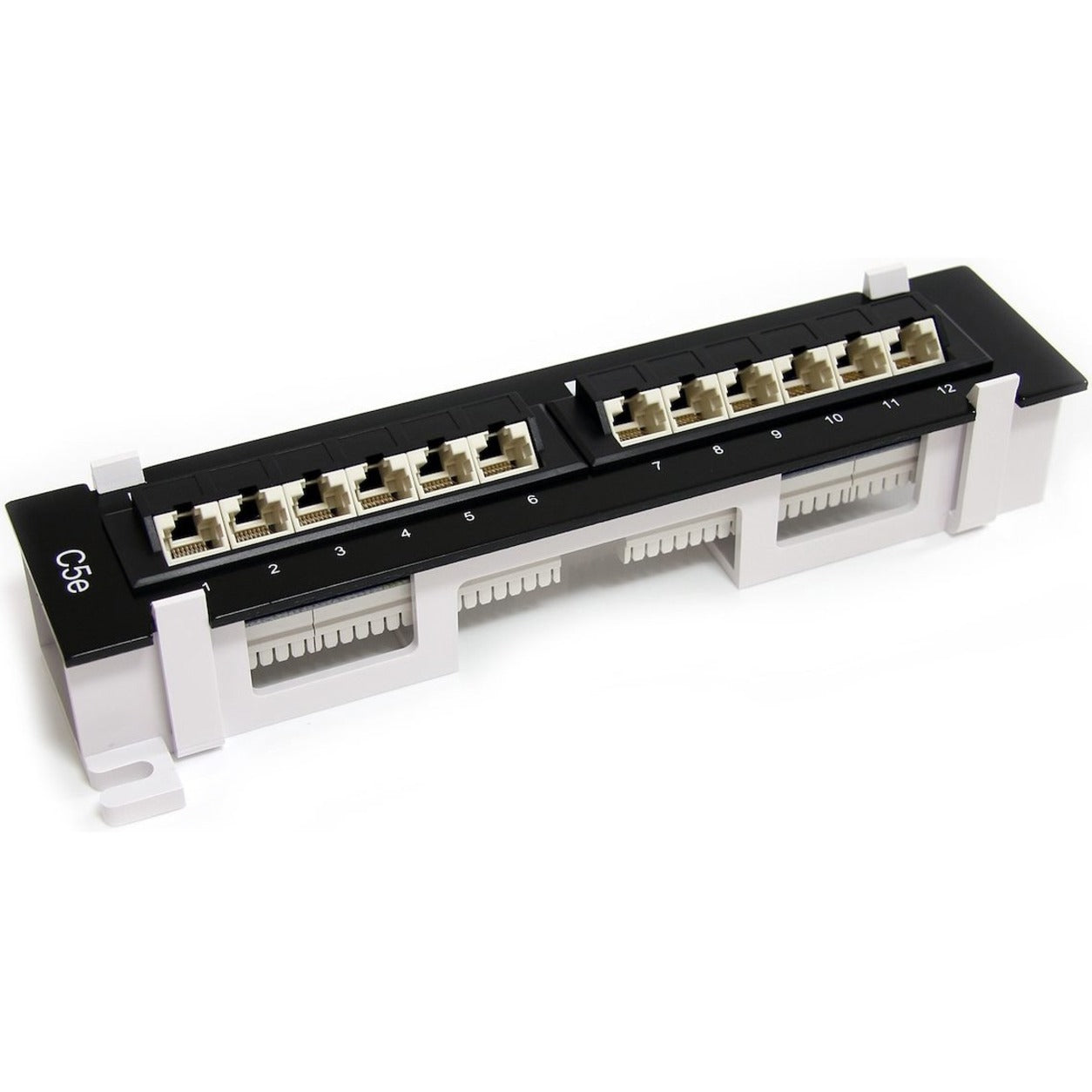 StarTech.com PANEL4512 1U 12 Port Wall Mount Cat5e 110 Patch Panel - 45 Degree, T568A and T568B Wiring