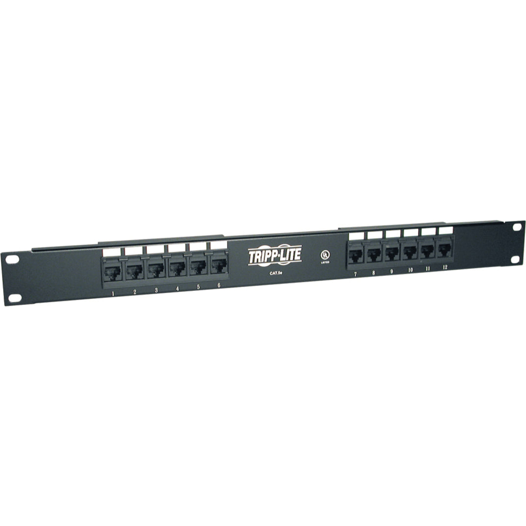 Tripp Lite N052-012 12-Port Cat5e Network Patch Panel, TAA Compliant, Lifetime Warranty