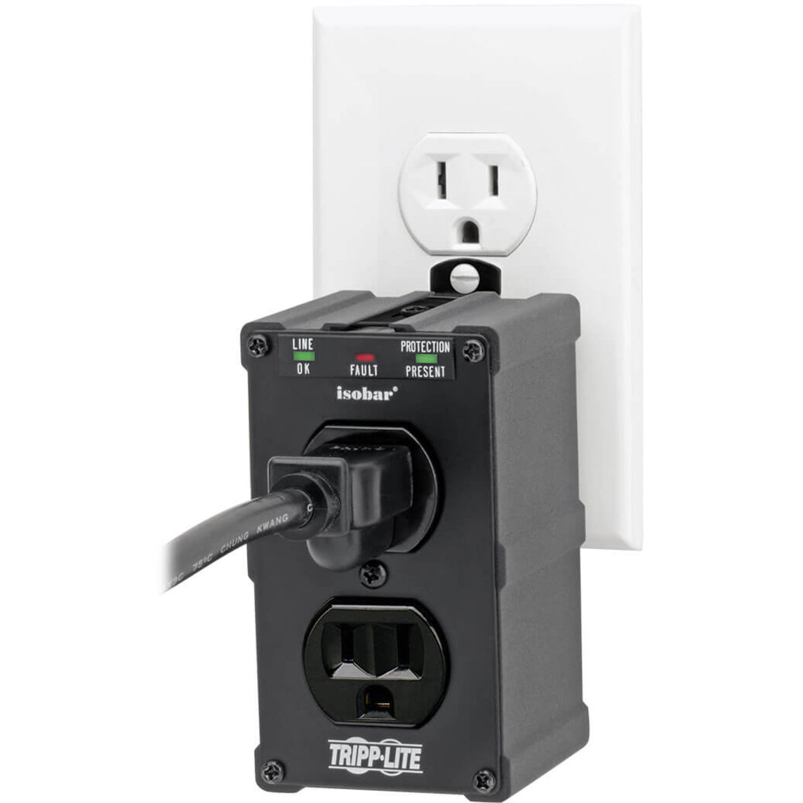 Tripp Lite ULTRABLOK428 Isobar Surge Protector Wall Mount Direct Plug In 2 Out 1410 Jle, Lifetime Warranty, Ideal for Home and Office