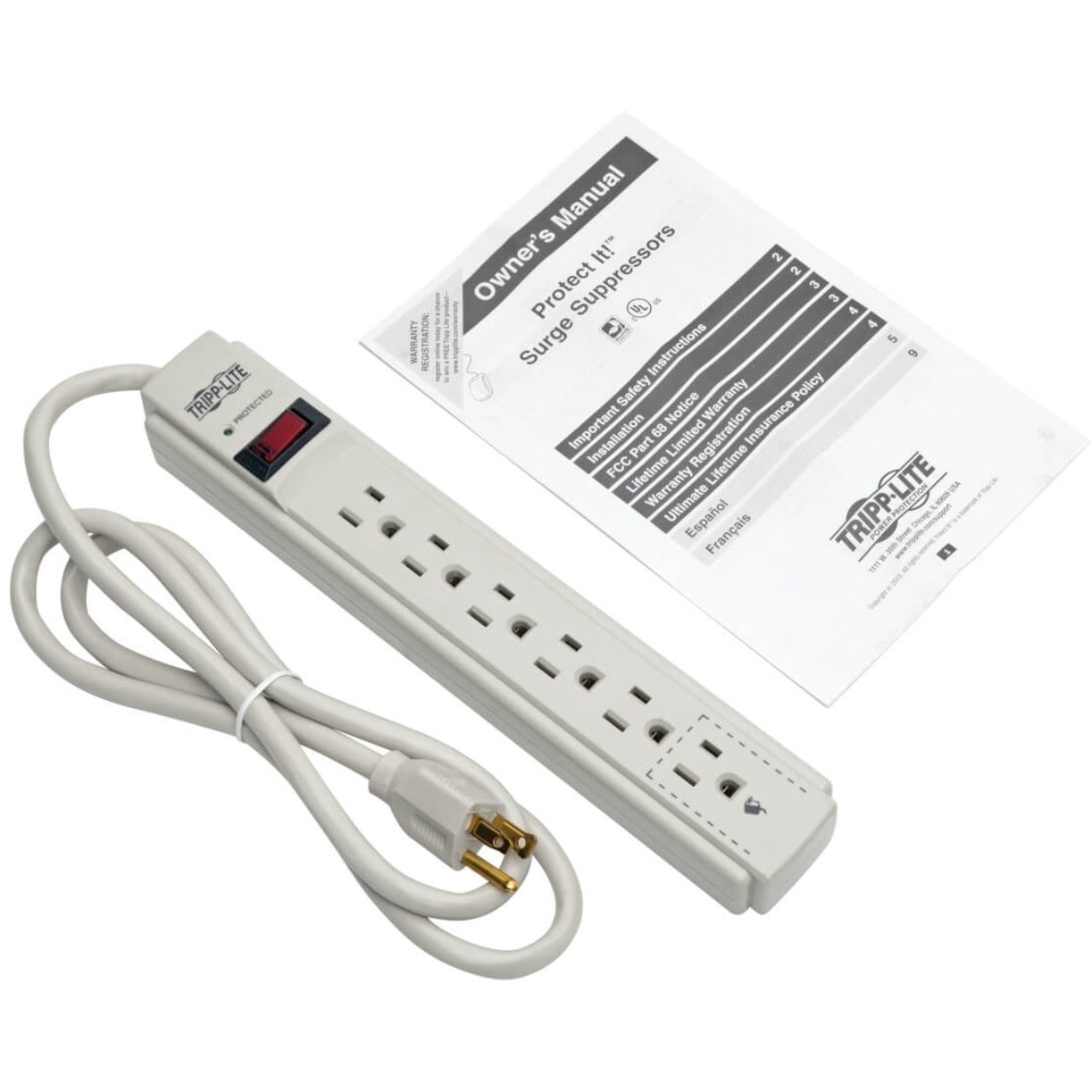 Tripp Lite TLP604 Protect It! 6-Outlet Economy Surge Protector, 790 Joules, 4' Cord