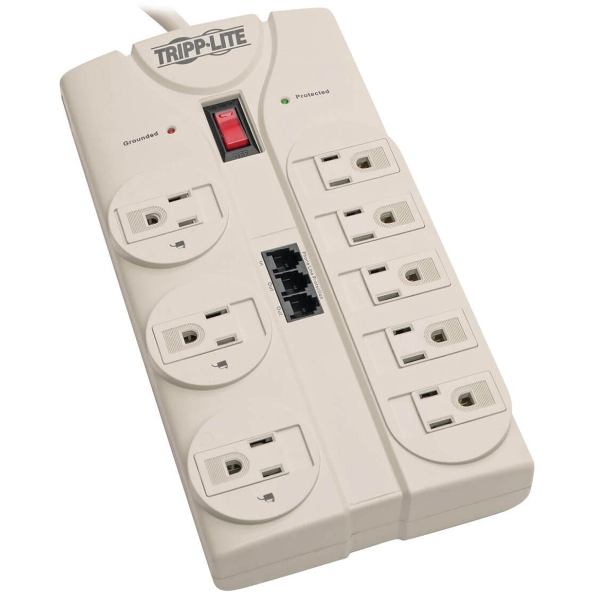 Tripp Lite TLP808TEL Protect It 8-Outlet Surge Suppressor, 2820 Joules, 8' Cord