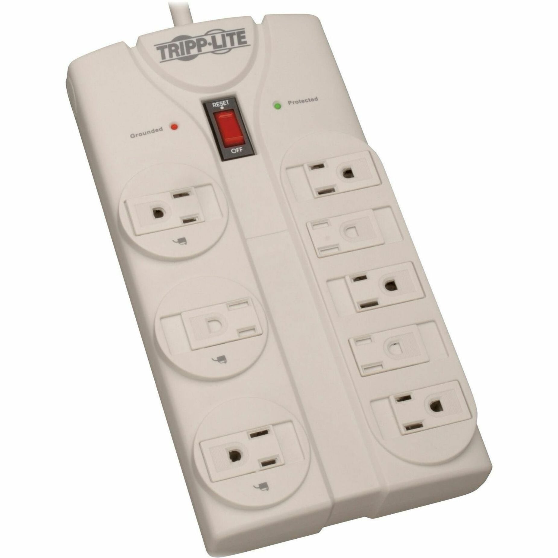 Tripp Lite TLP808 Protect It! 1440 Joule 8-Outlet Surge Protector, 8' Cord, Gray