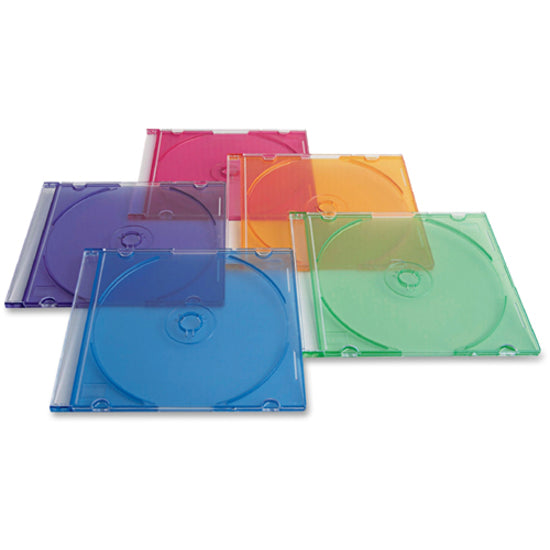 Verbatim 94178 CD/DVD Color Slim Jewel Cases, Assorted - 50pk