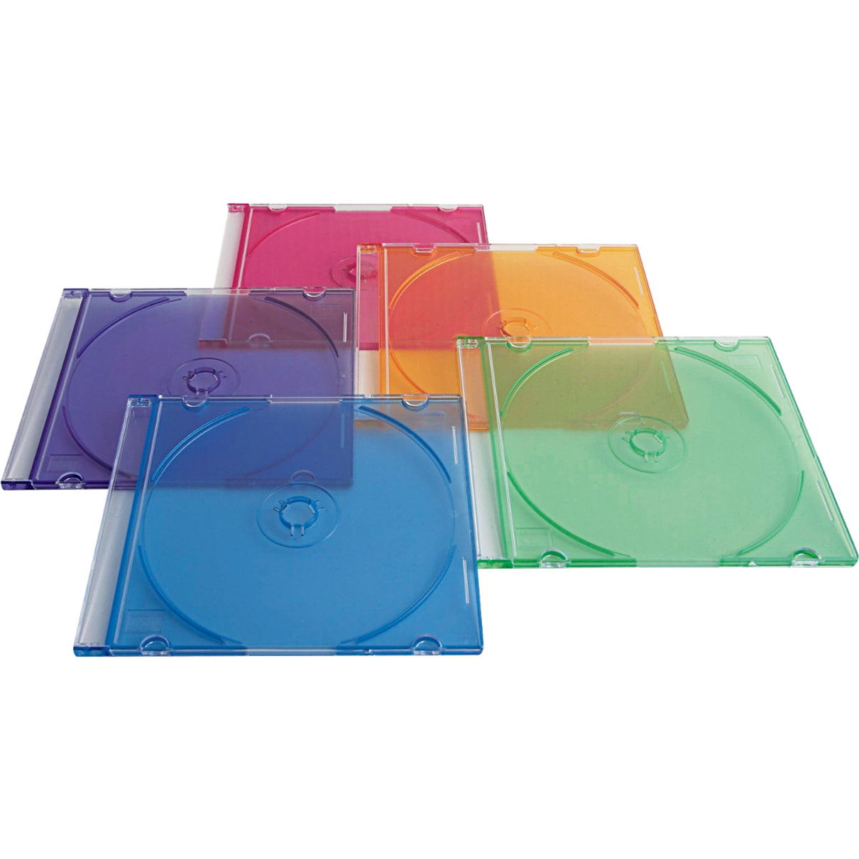 Verbatim 94178 CD/DVD Color Slim Jewel Cases, Assorted - 50pk