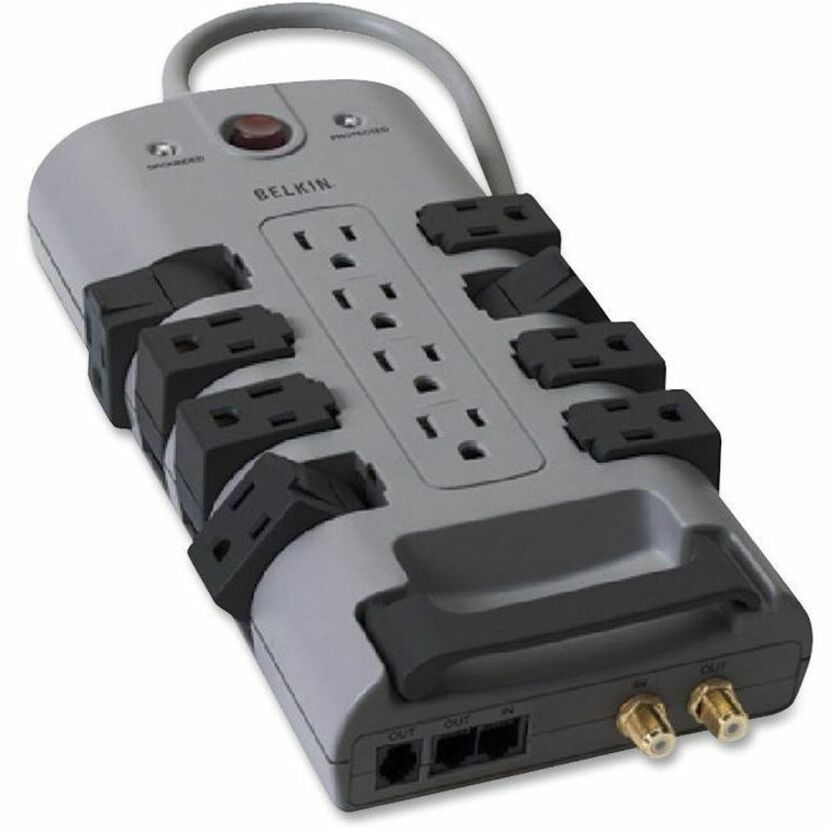 Belkin BP11223008 SurgeMaster Surge Protector, 12 Outlets, 4320 Joules, 8' Cord, Gray