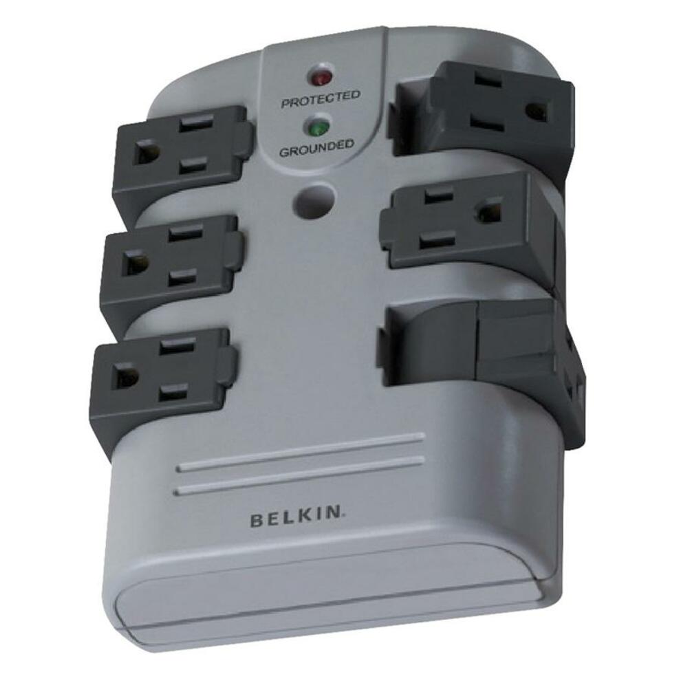 Belkin BP106000 Pivot Plug Outlet Wallmount Surge Protector, 6 AC Power Outlets, 1080 J Surge Energy Rating