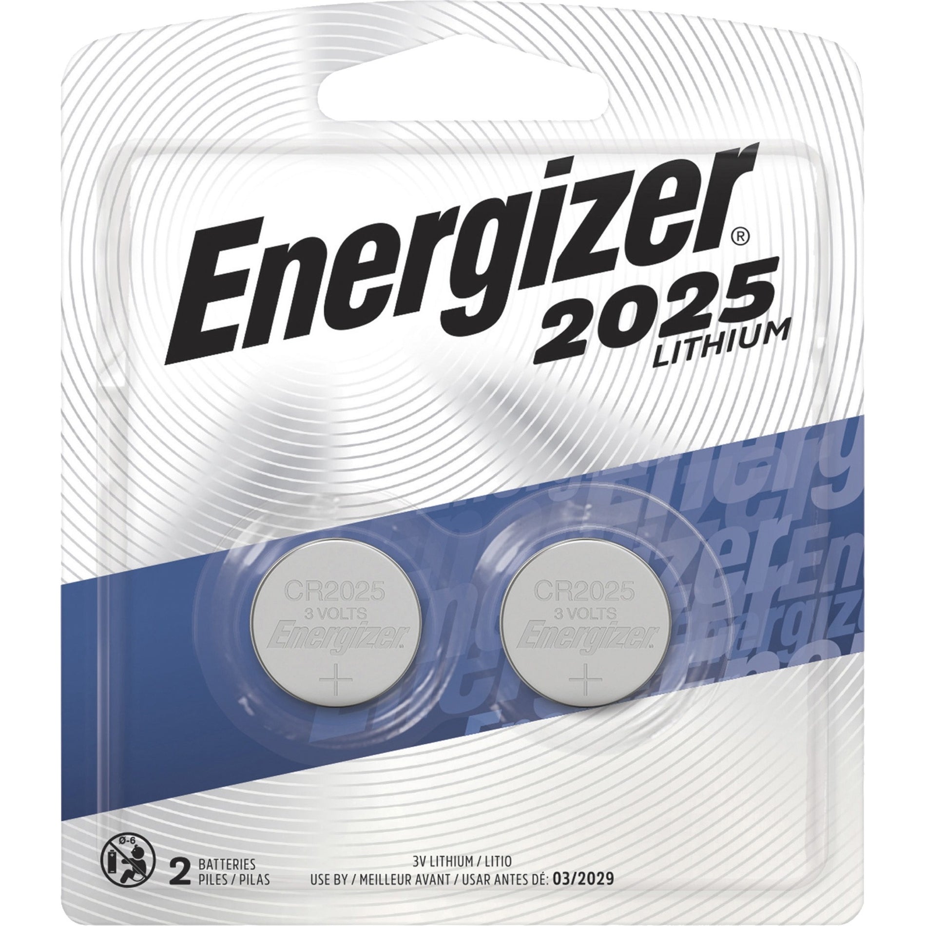 Energizer 2025BP2 2025 Lithium Coin Batteries, 2 Pack - Multipurpose 3V Battery