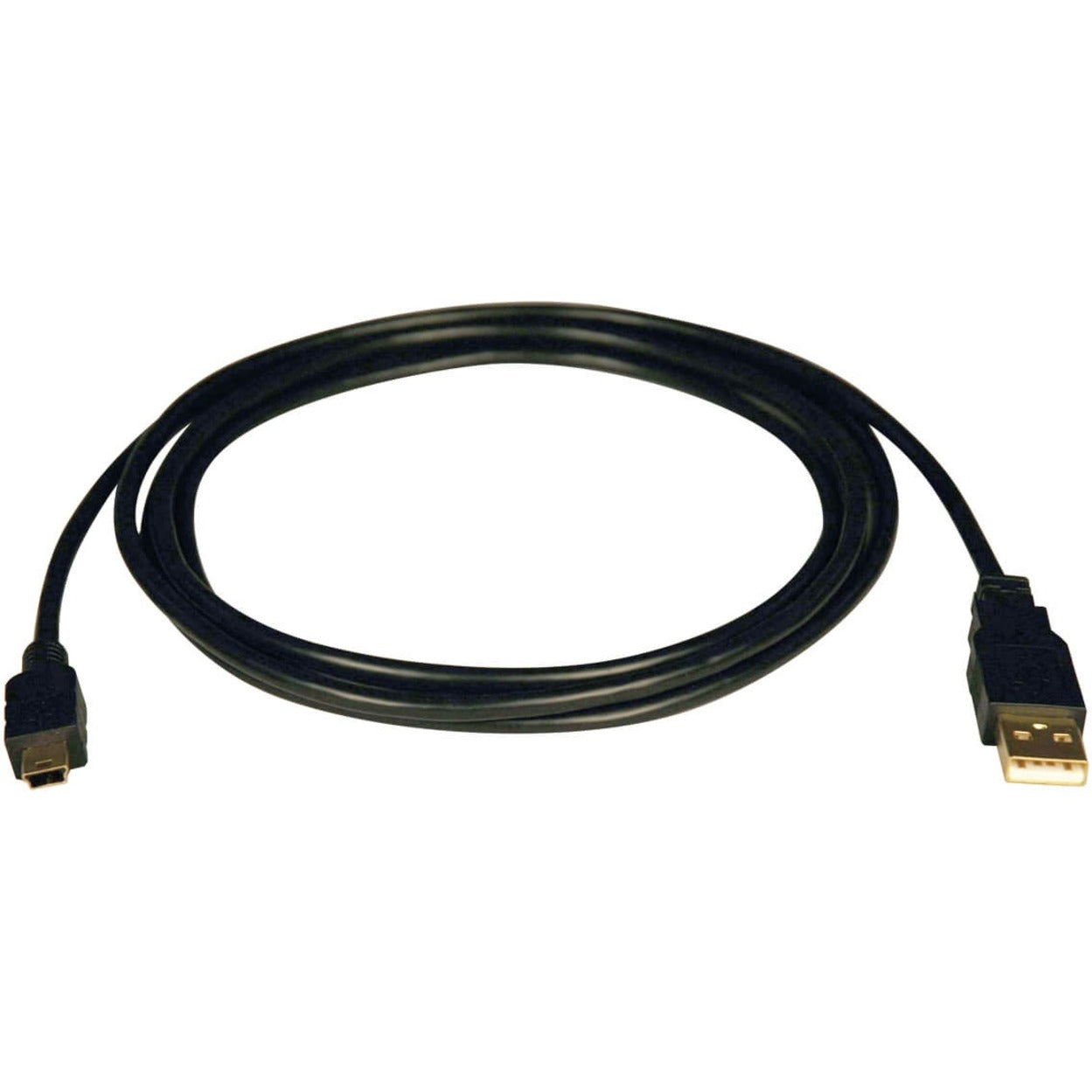 Tripp Lite U030-006 USB 2.0 A to 5-Pin Mini B Gold Cable, 6 ft Black