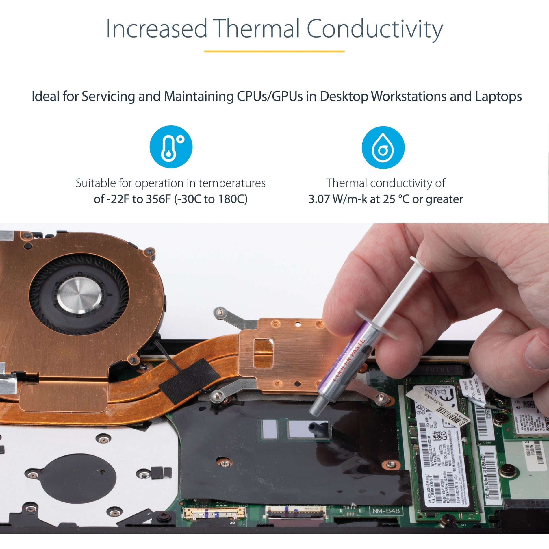 StarTech.com METAL OXIDE THERMAL CPU PASTE COMPOUND TUBE SILVGREASE1 (15 g) Bessere Wärmeleitfähigkeit Sicher für Hochleistungsanwendungen