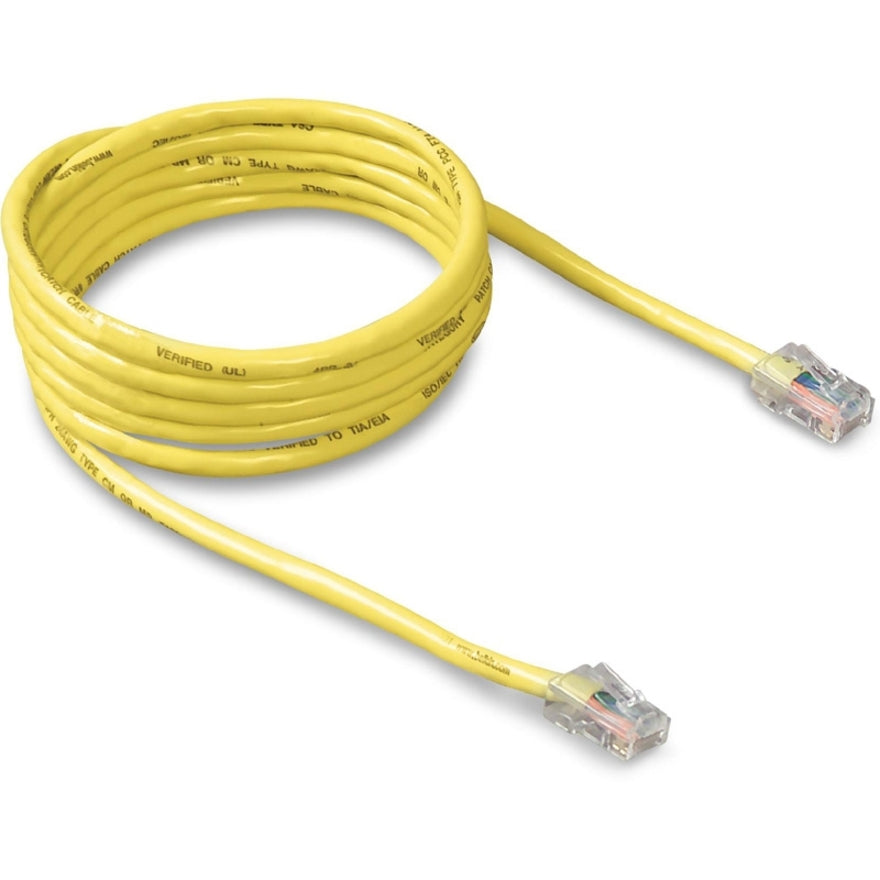 Belkin A3L781-10-YLW RJ45 Category 5e Patch Cable, 10 ft, Molded, Copper Conductor, Yellow