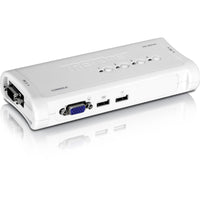 TRENDnet 4-Port USB KVM Switch Kit, VGA And USB Connections, 2048 x 1536 Resolution, Cabling Included, Control Up To 4 Computers, Compliant With Window, Linux, and Mac OS, White, TK-407K (TK-407K) Alternate-Image1 image