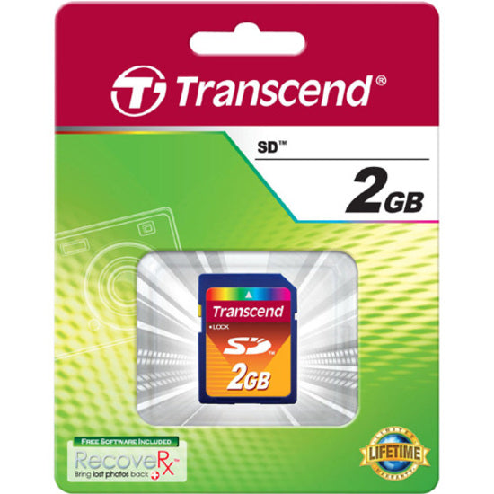Transcend TS2GSDC 2GB Secure Digital Card, Lifetime Warranty, ECC Support, Write Protection Switch