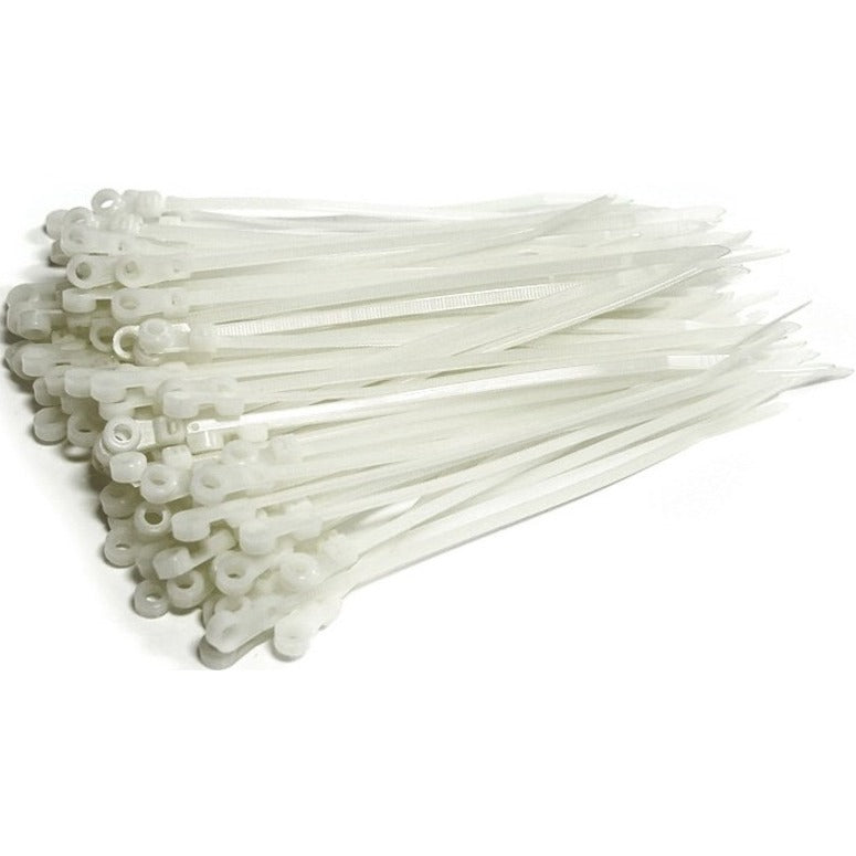 StarTech.com TCV155 6in Screw Mount Cable Ties 100 Pack, TAA Compliant, 2 Year Warranty, Nylon 6.6, Natural Color