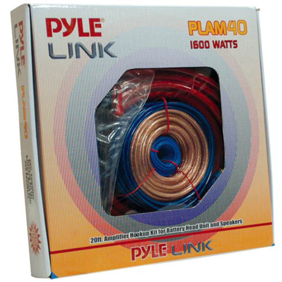 Pyle PLAM40 Hardware Connectivity Kit, 20ft. 4 Gauge Amplifier Installation Kit