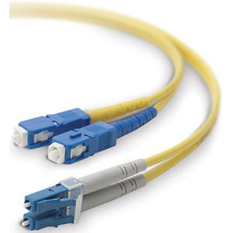 Belkin F2F802L7-10M Fibre Optic Duplex Patch Cable, Single Mode LC/SC Duplex, 10m Length