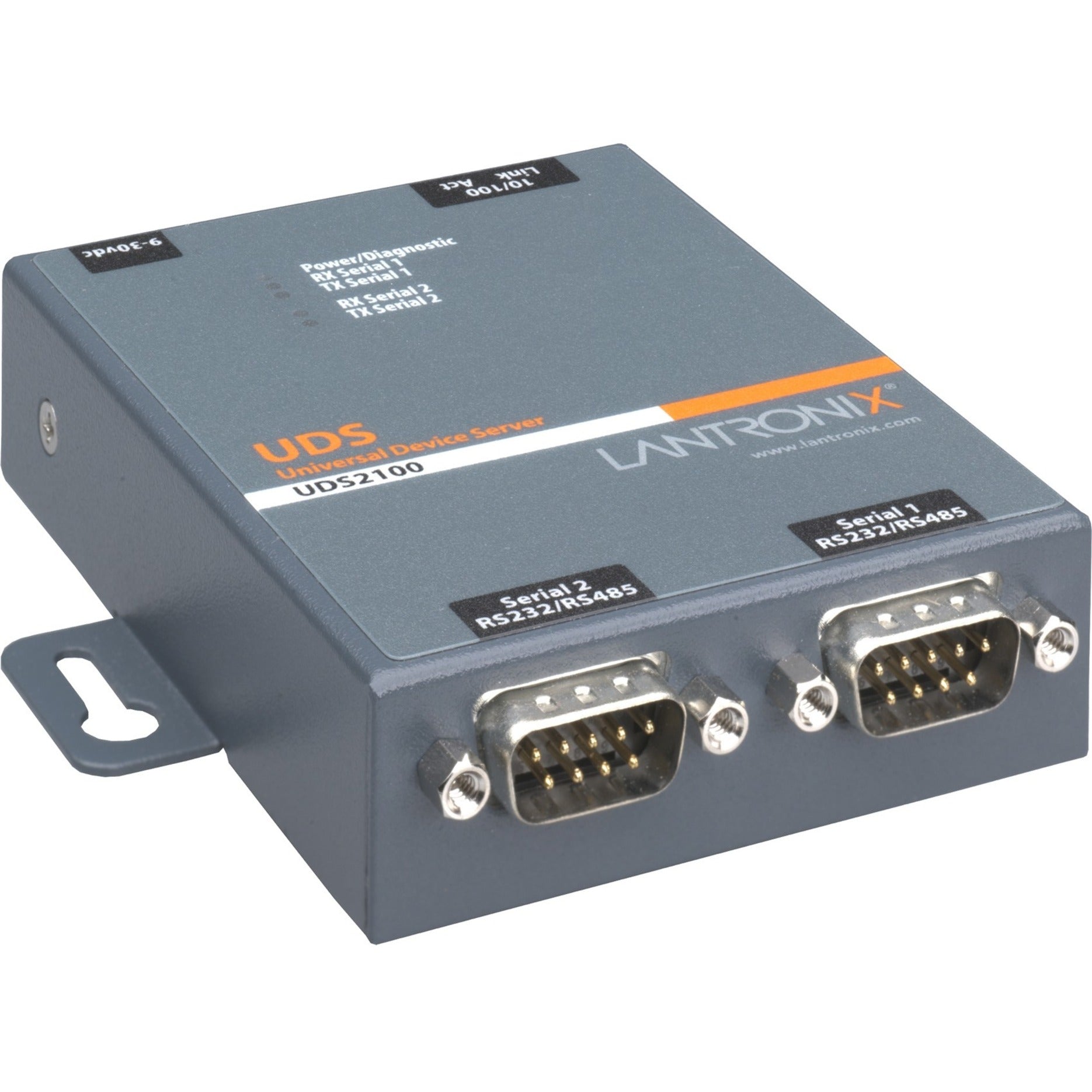 Lantronix UD2100002-01 UDS2100 2-Port Device Server, Software-Selectable RS232/RS422/RS485, Fast Ethernet