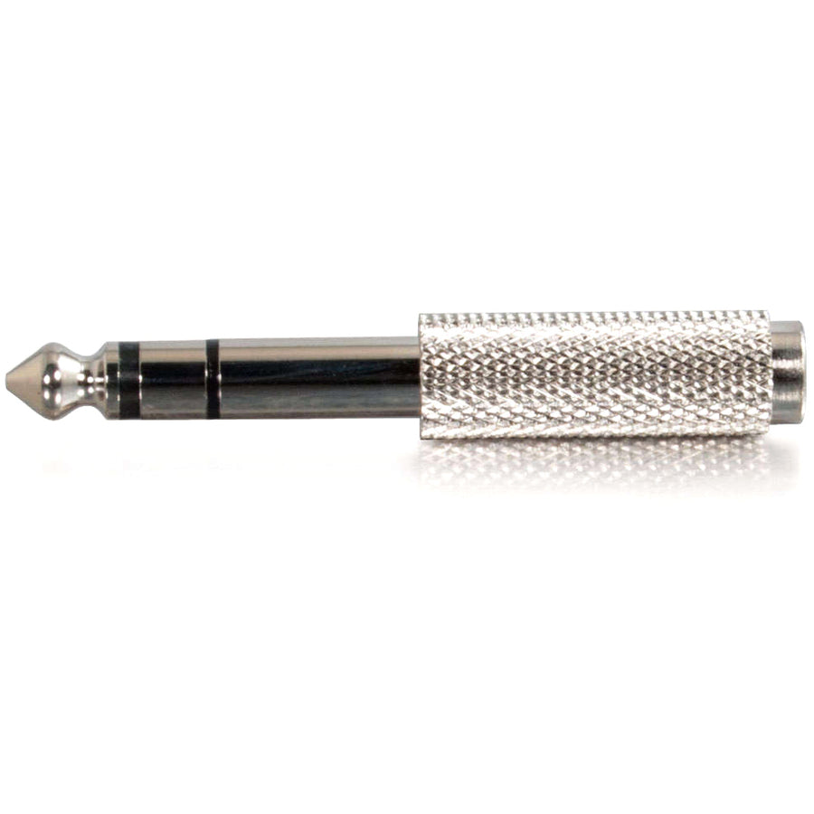 C2G 40639 6.3mm Stereo Male to 3.5mm Stereo Female Adapter, Metallic Silver