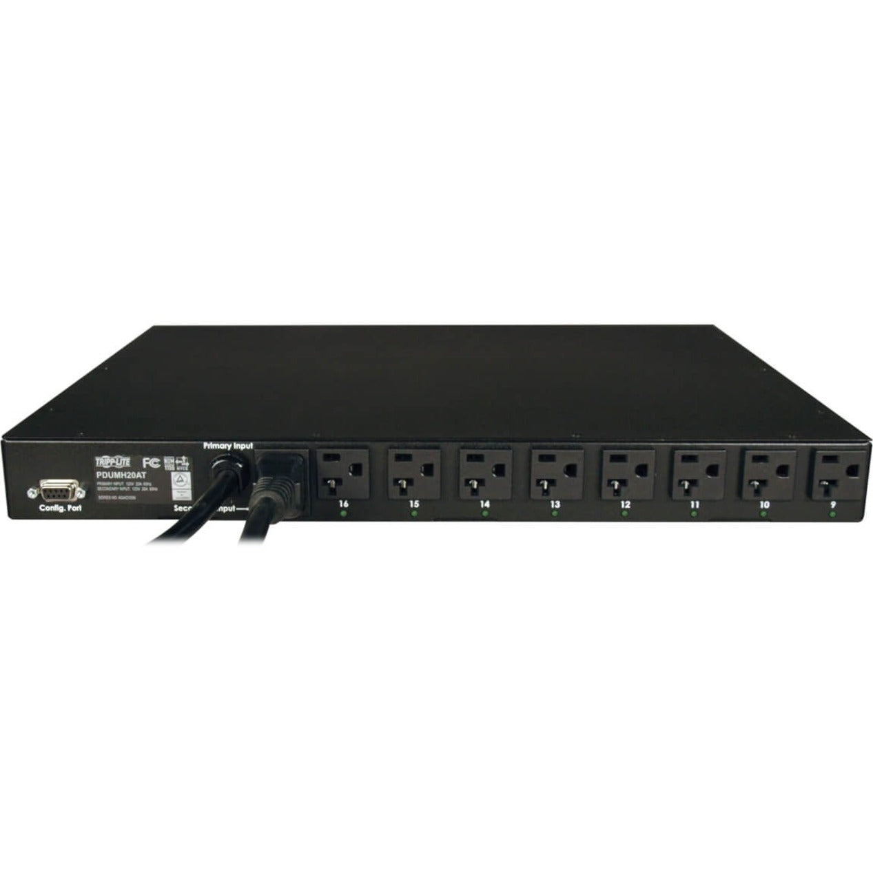 Tripp Lite PDUMH20AT PDU Metered ATS 120V 20A 16 Outlet, Dual UPS Protection, Remote Outlet Control