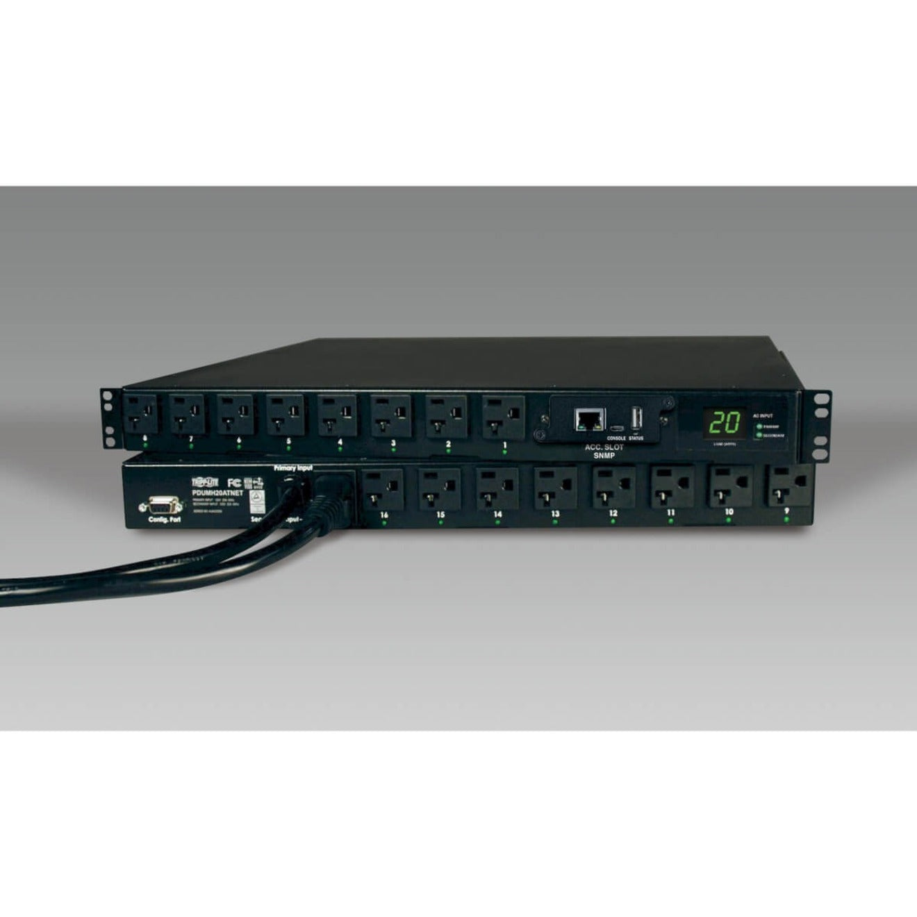 Tripp Lite PDUMH20ATNET PDU Switched ATS 120V 20A 16 Outlet, Integrated Automatic Transfer Switch, Web Monitoring